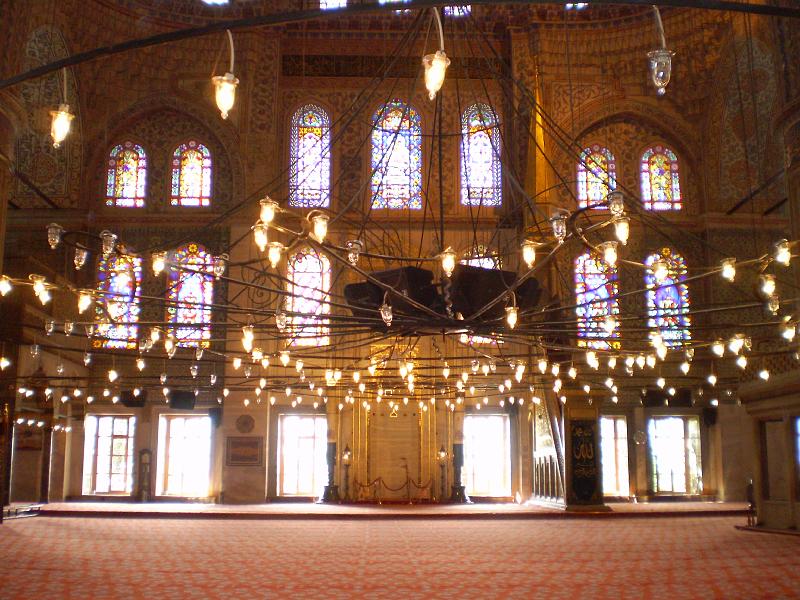 istanbul 020.JPG - Inside the Sultan Ahmet Mosque. This is also known as the "Blue Mosque."